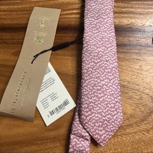 Burberry Men's Slim Cut Ripple Print Silk Tie In Pink Azalea